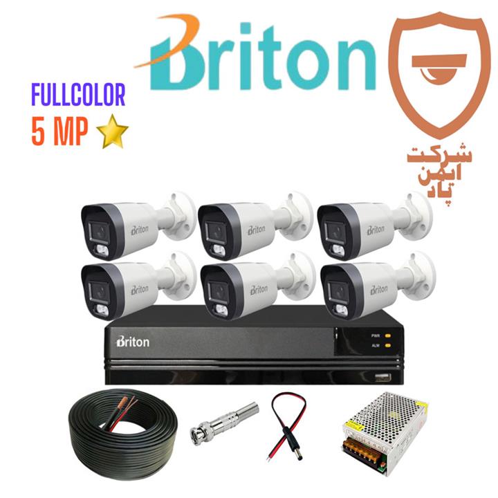 پک 6 عددی دوربین مداربسته برایتون 5 مگاپیکسل فول کالر مدل UVC522B49M1-C